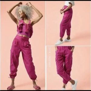 Athleta Magenta Track Joggers